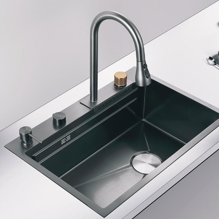 Évier de cuisine en acier inoxydable de luxe